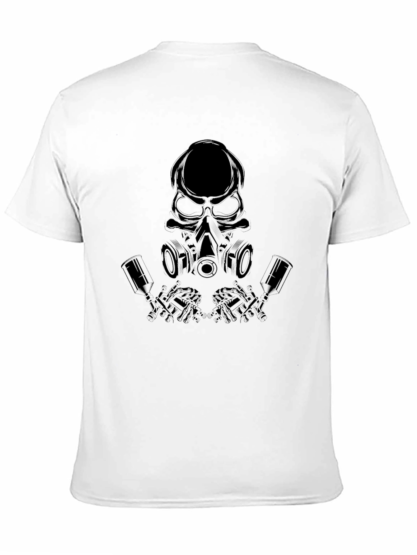 Skull Gas Mask Graphic Tee - Black