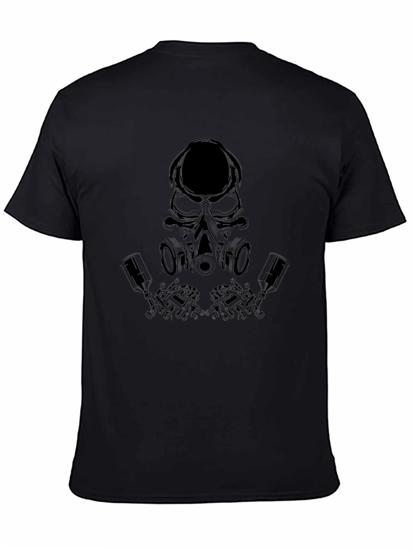 Skull Gas Mask Graphic Tee - Black