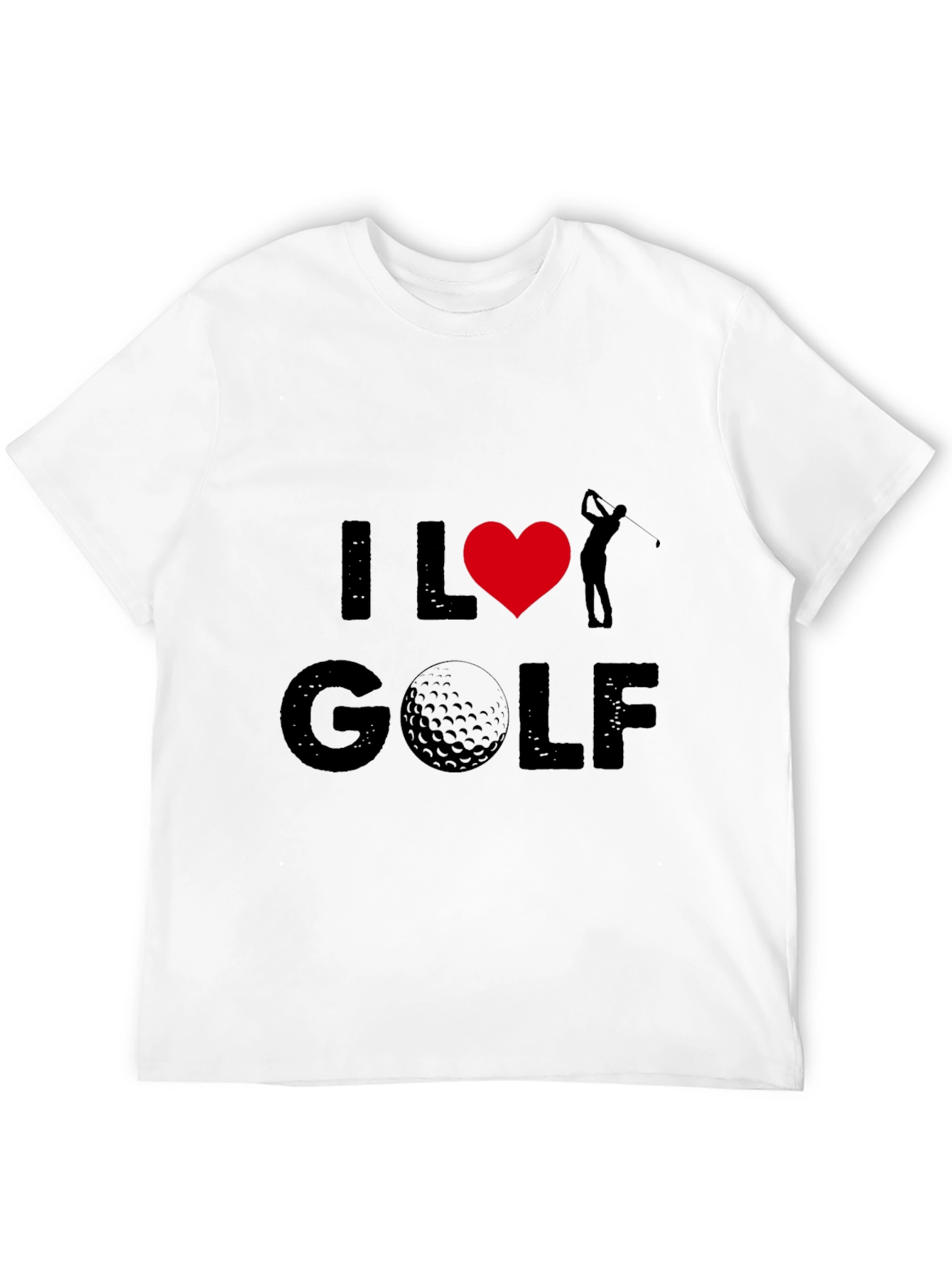 I Love Golf Graphic Tee - Black Cotton T-Shirt
