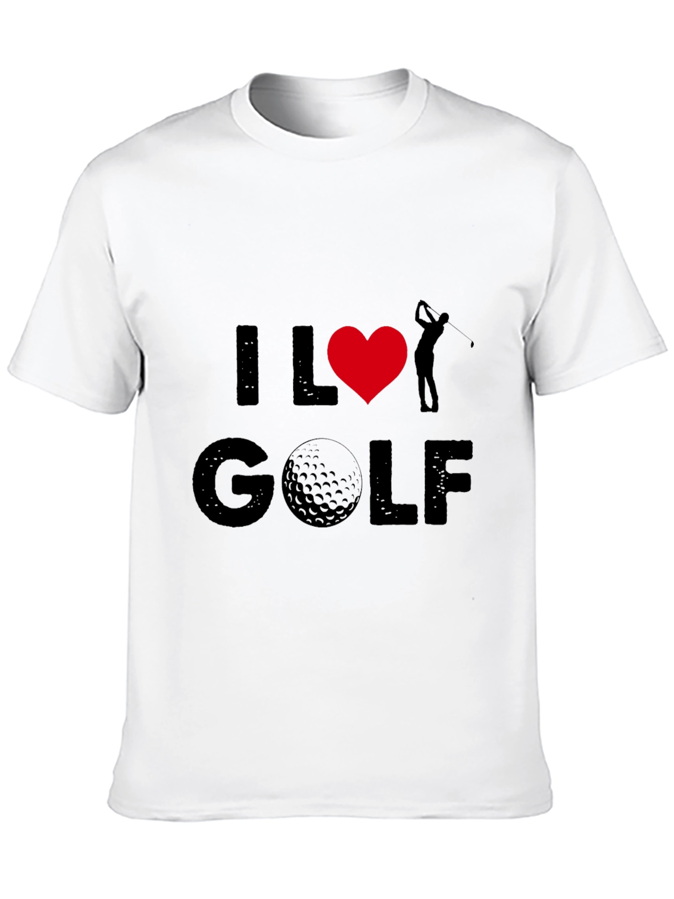 I Love Golf Graphic Tee - Black Cotton T-Shirt