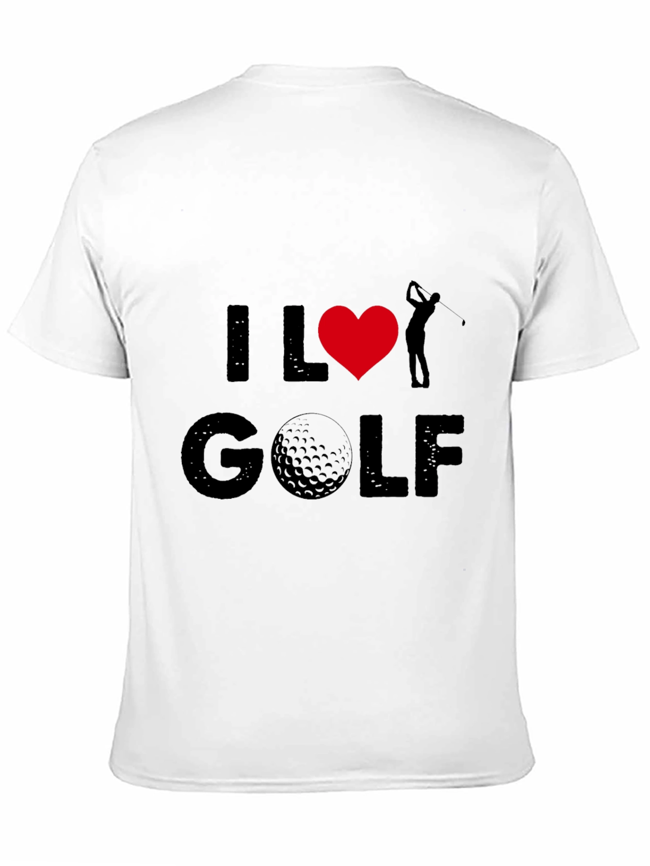 I Love Golf Graphic Tee - Black Cotton T-Shirt