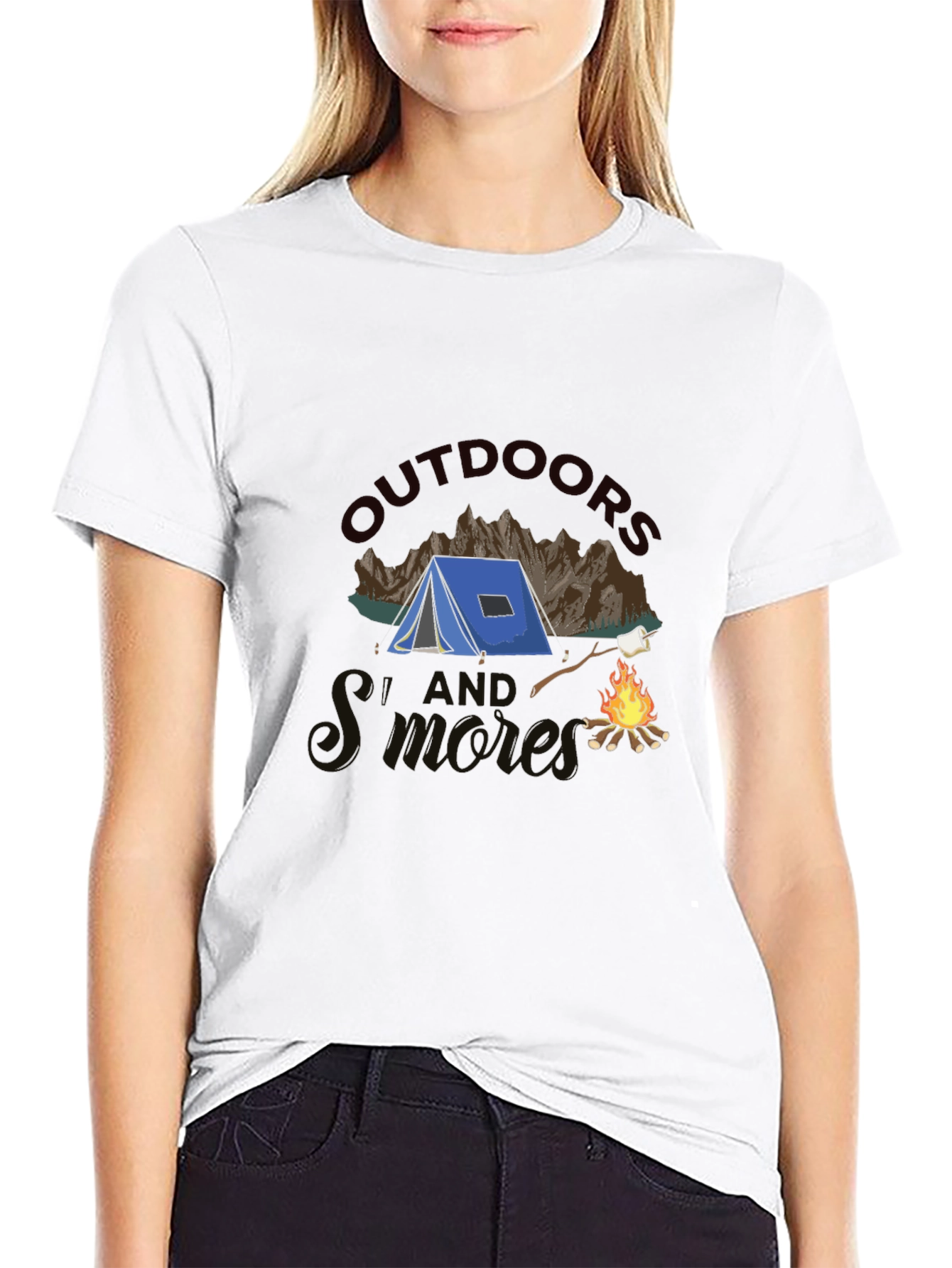 Outdoors and Smores Graphic T-Shirt