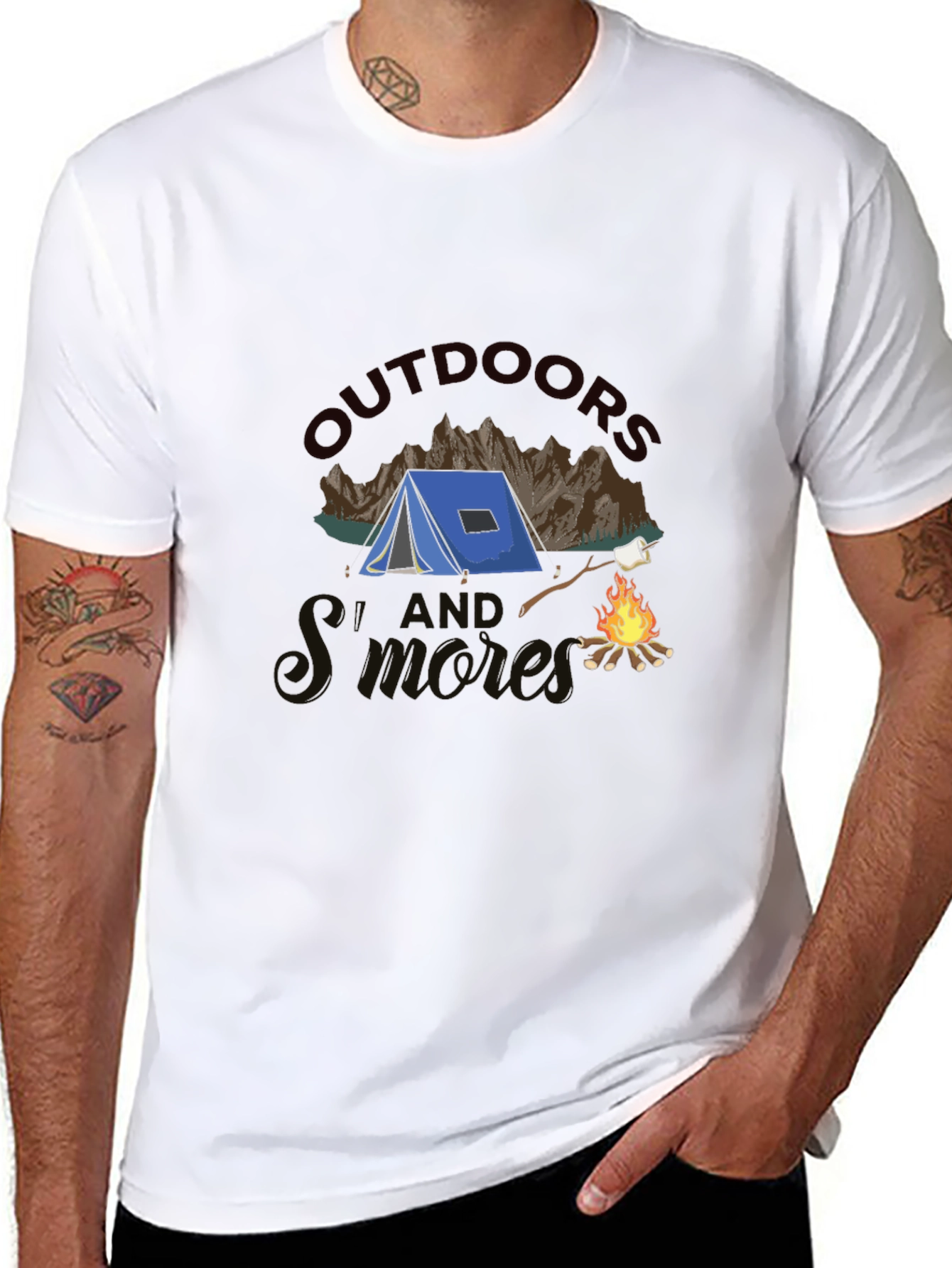 Outdoors and Smores Graphic T-Shirt