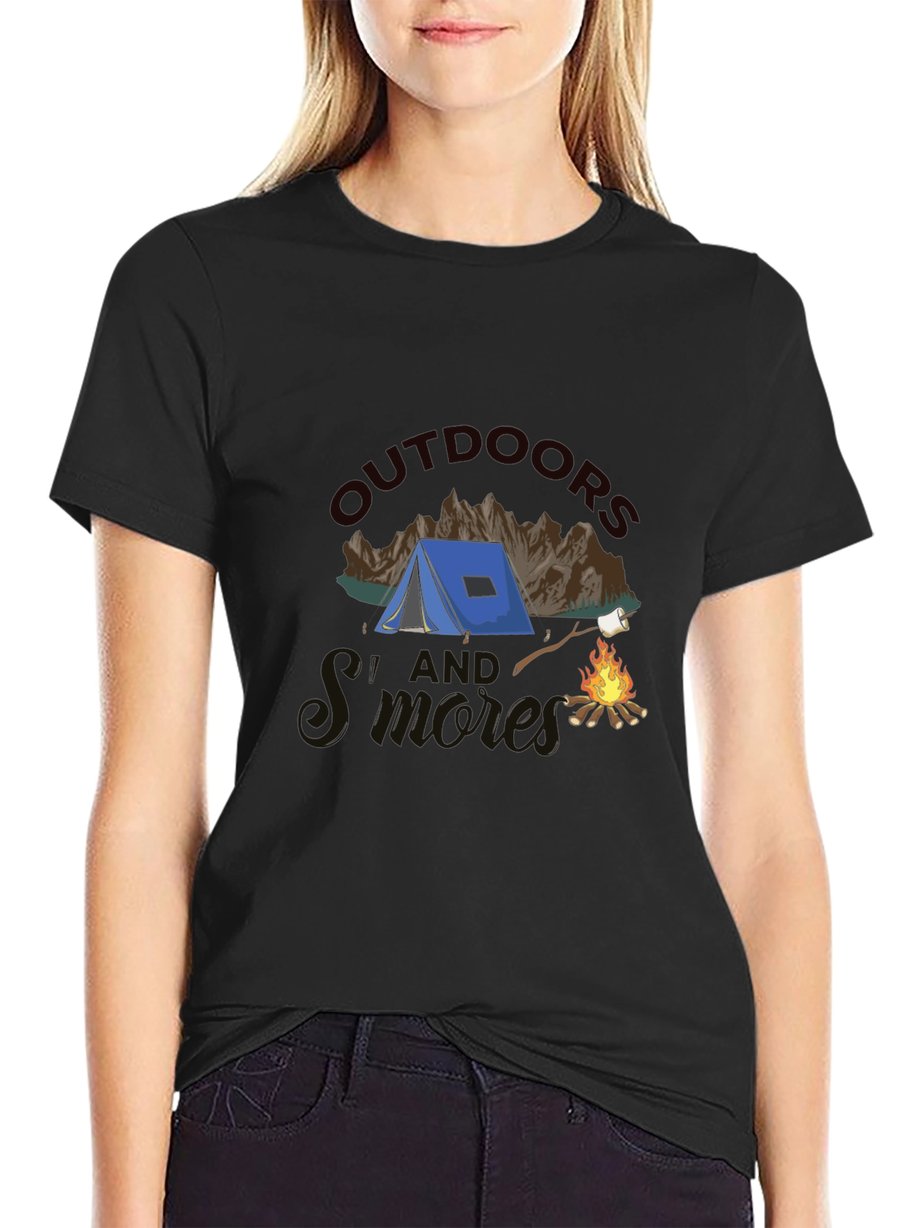 Outdoors and Smores Graphic T-Shirt