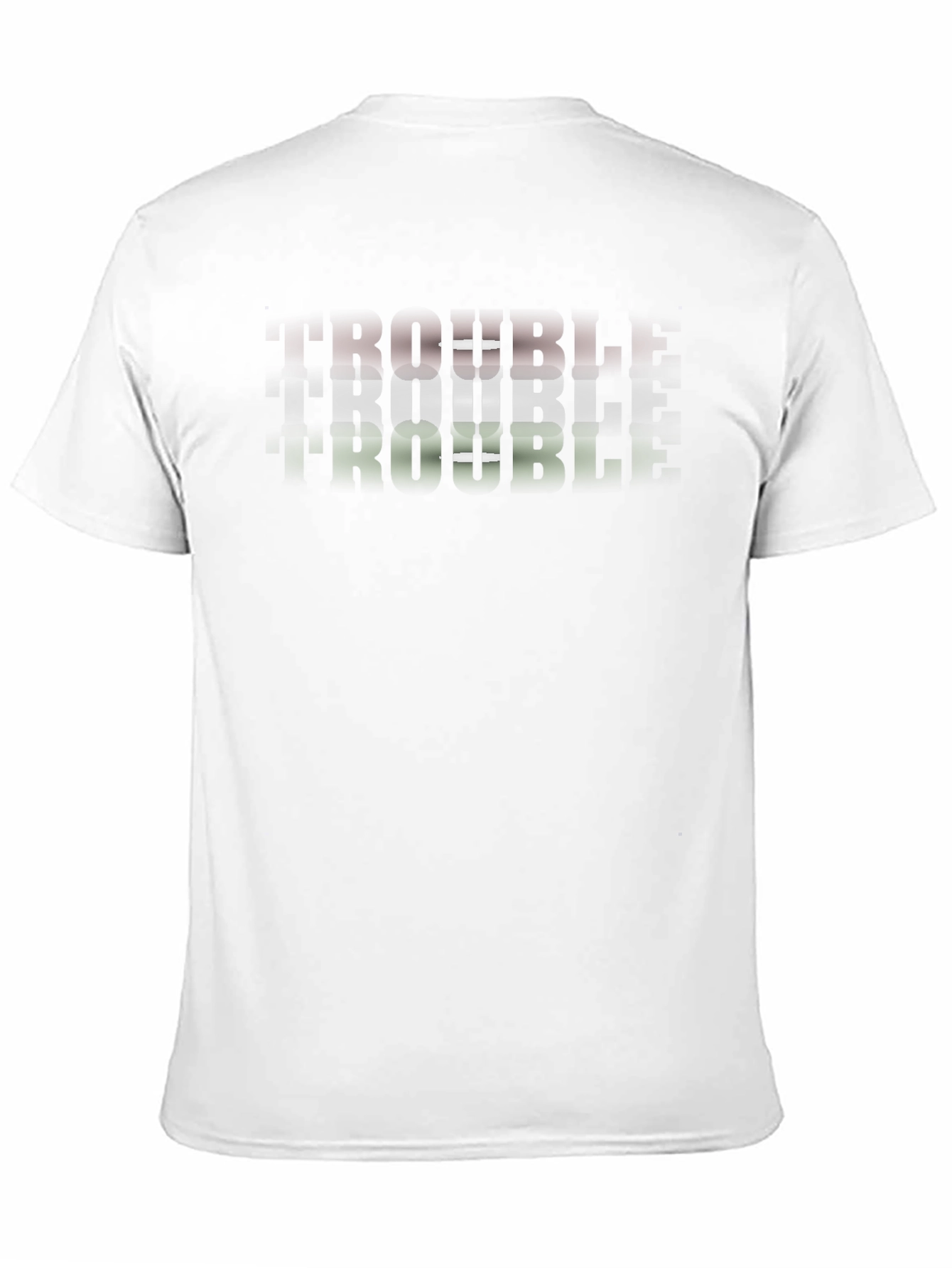 Trendy Graphic T-Shirt - TROUBLE Design