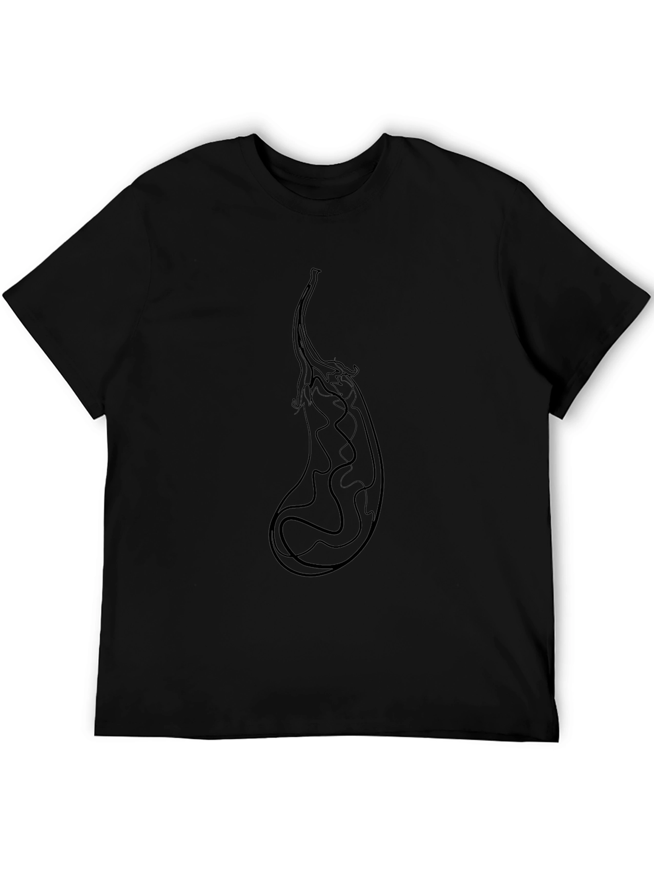 Mens Black Eggplant Graphic Tee