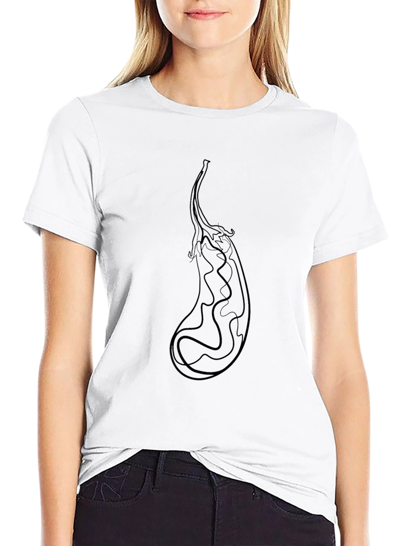 Mens Black Eggplant Graphic Tee