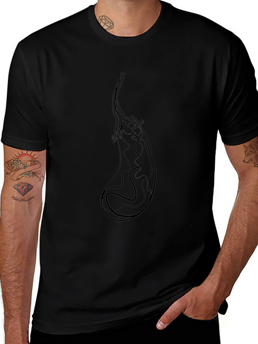 Mens Black Eggplant Graphic Tee