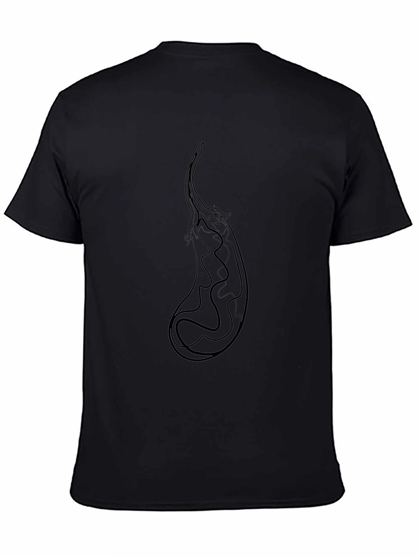 Mens Black Eggplant Graphic Tee