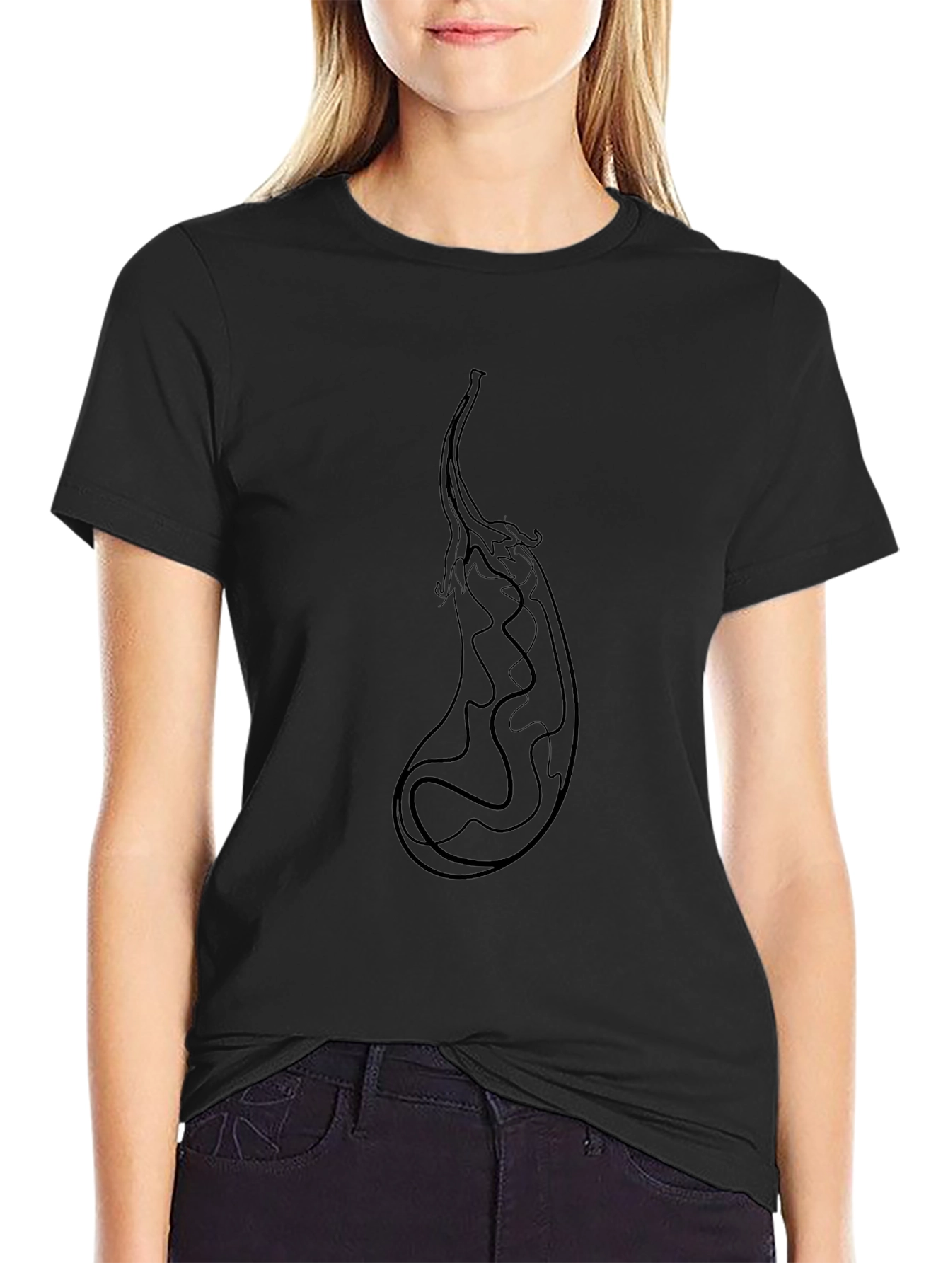 Mens Black Eggplant Graphic Tee