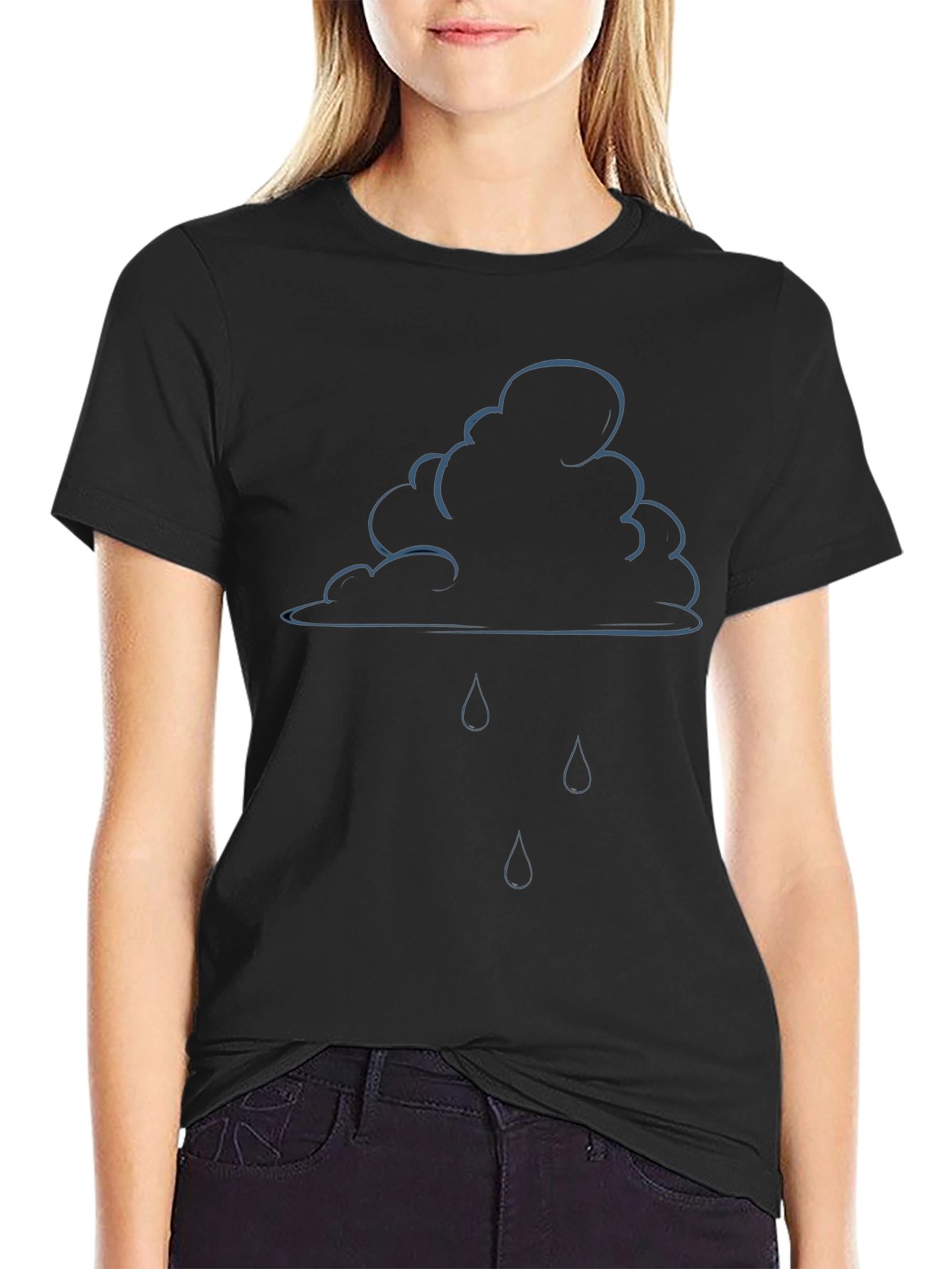 Rainy Day Cloud Graphic Tee - Stylish Comfort