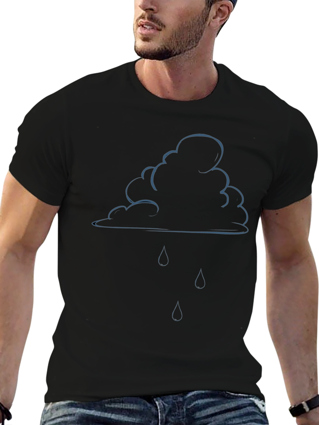 Rainy Day Cloud Graphic Tee - Stylish Comfort