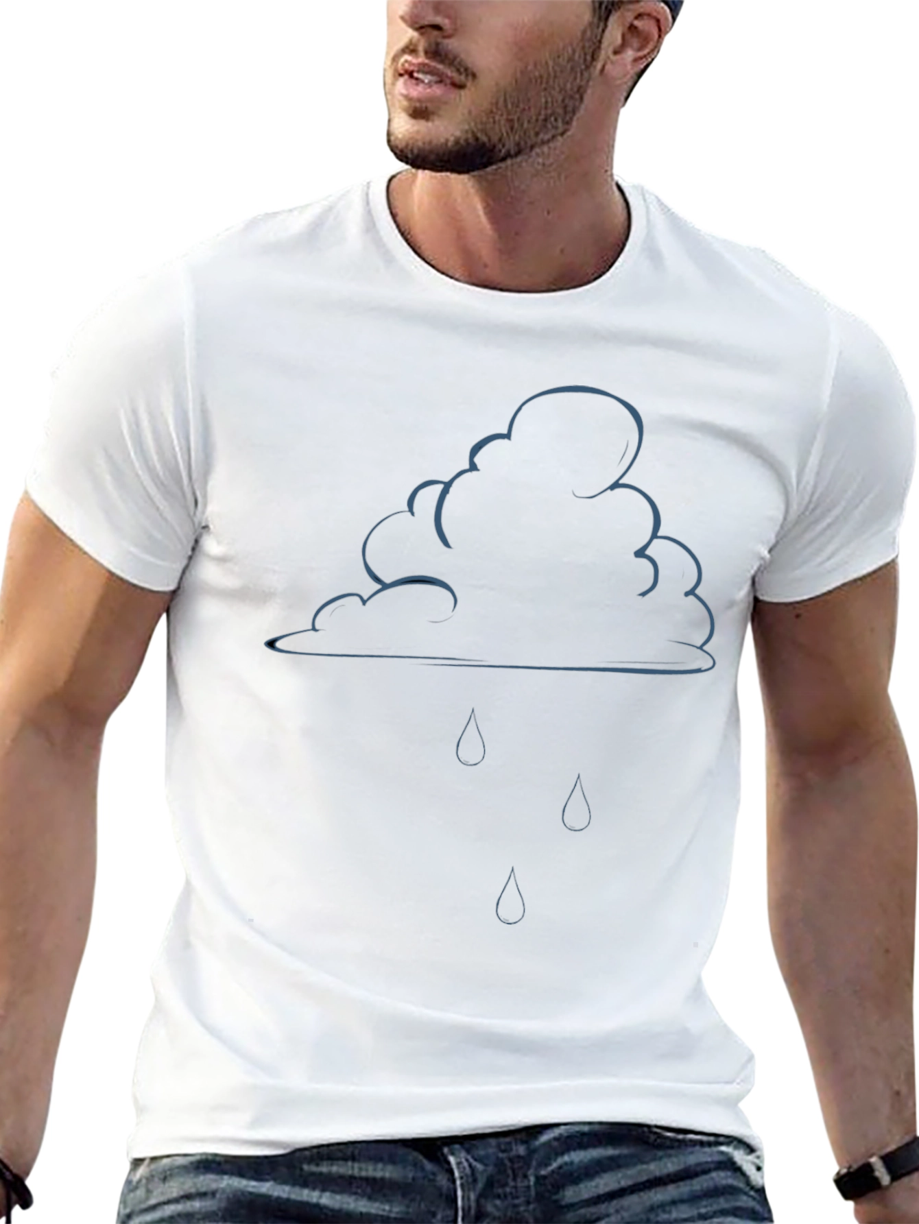 Rainy Day Cloud Graphic Tee - Stylish Comfort