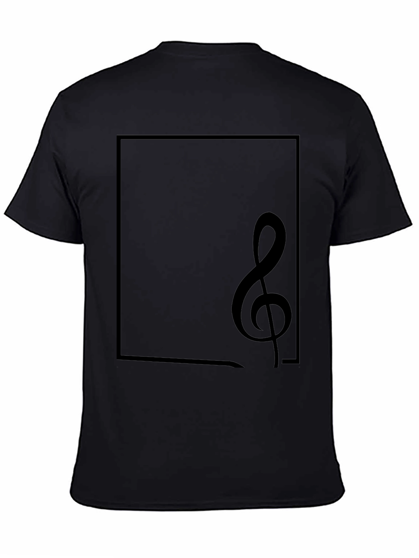 Musical Note Graphic Tee - Black Cotton Casual Top