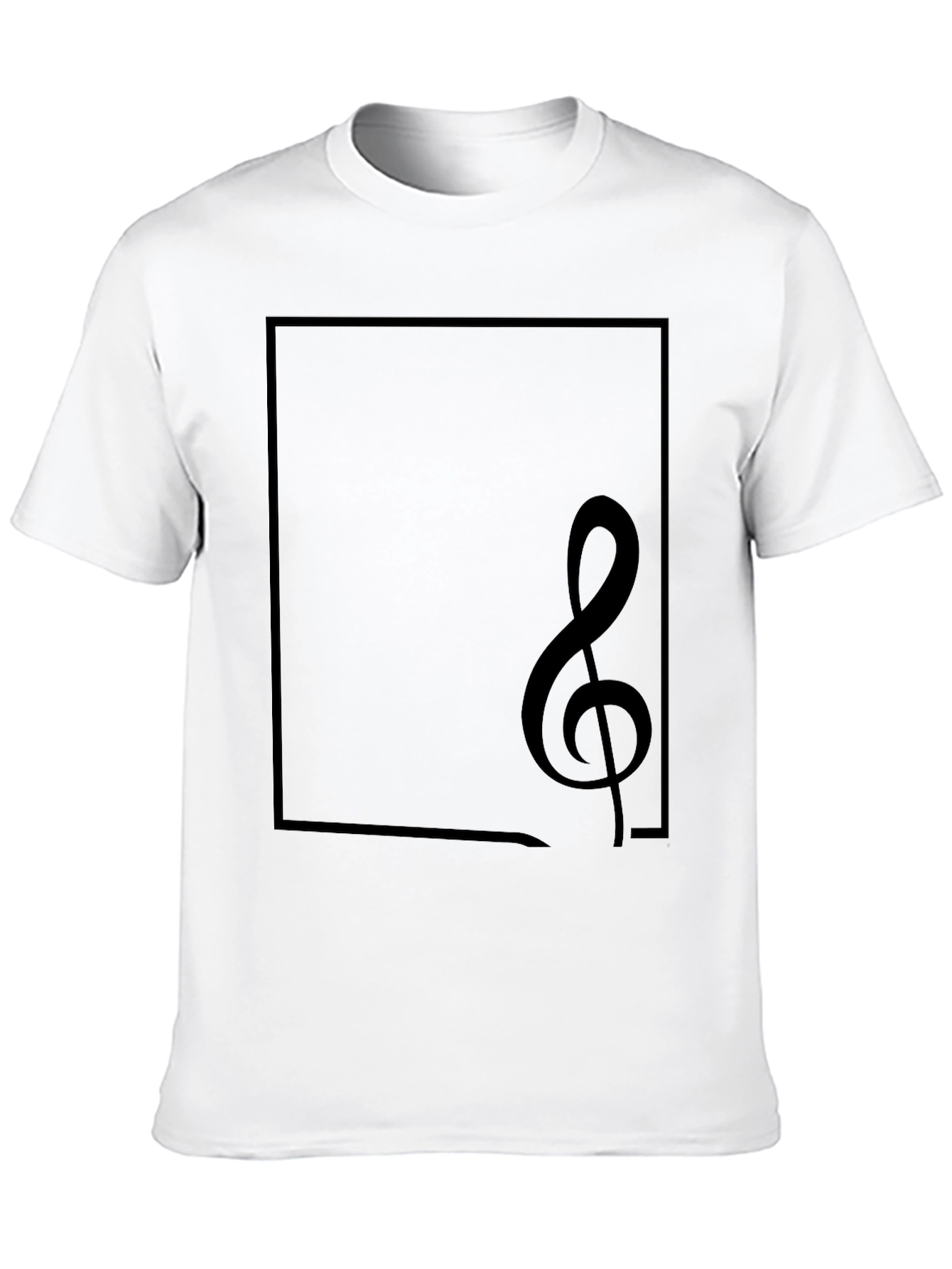 Musical Note Graphic Tee - Black Cotton Casual Top