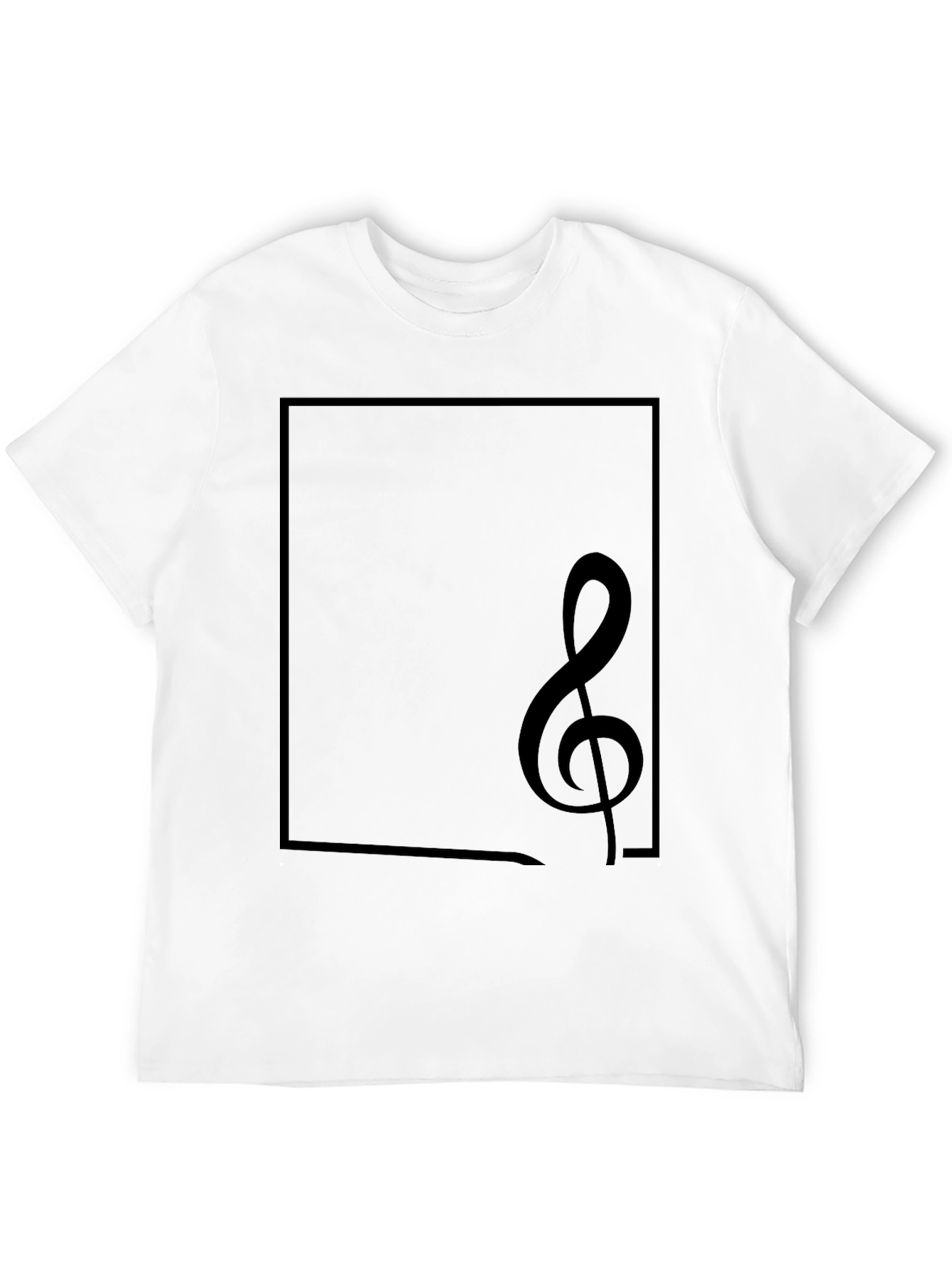 Musical Note Graphic Tee - Black Cotton Casual Top
