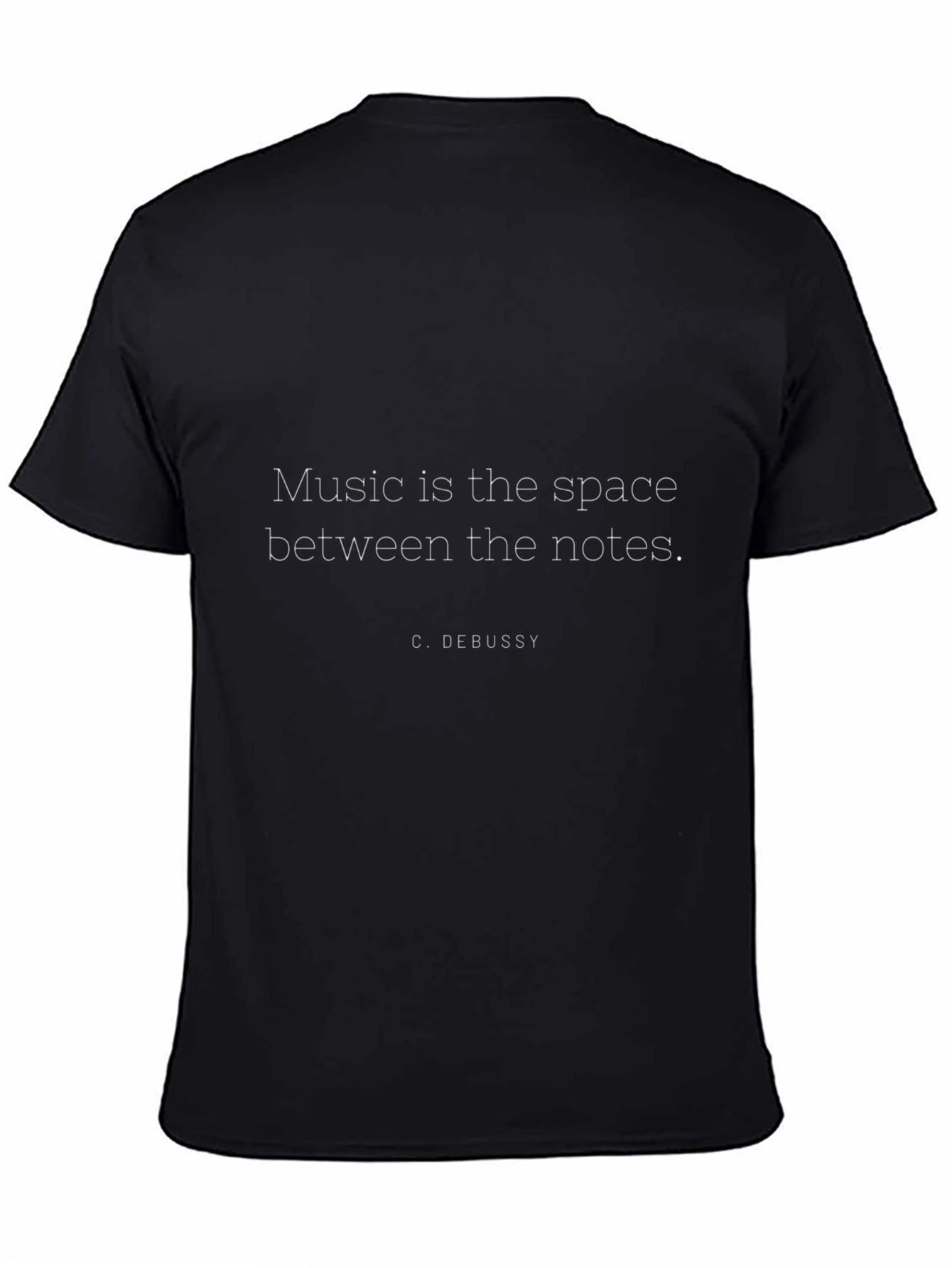 Music Quote Tee - Debussy Black Cotton