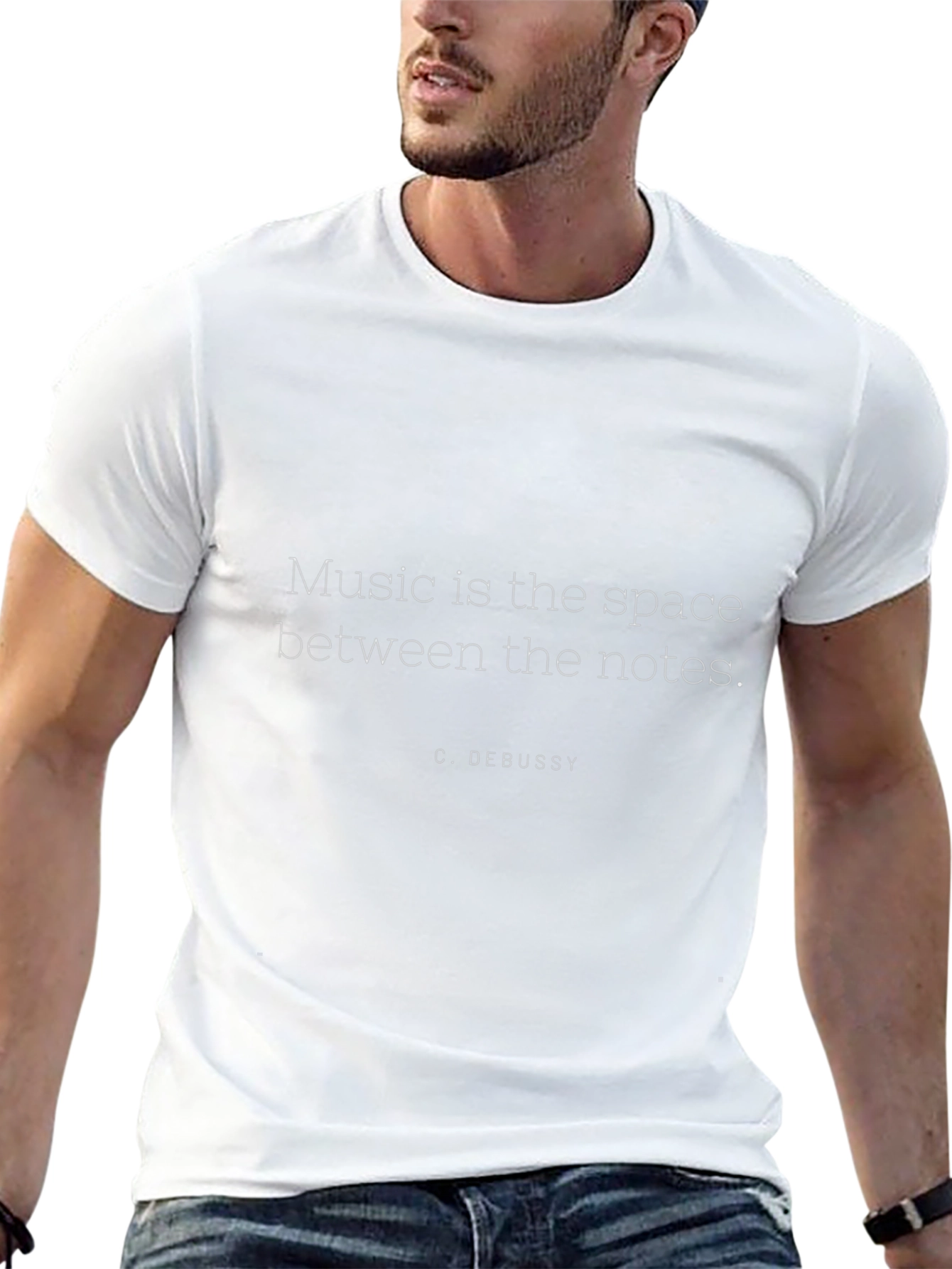 Music Quote Tee - Debussy Black Cotton