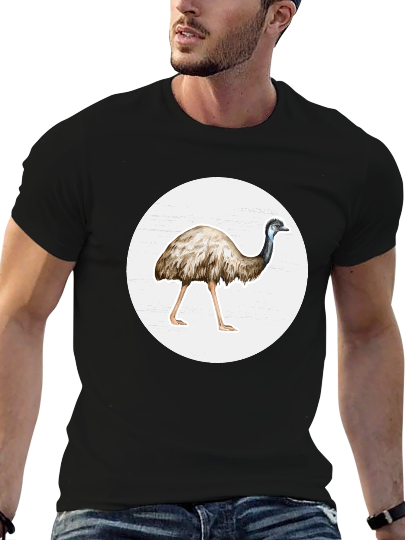 Emu Graphic T-Shirt - Casual Black Tee