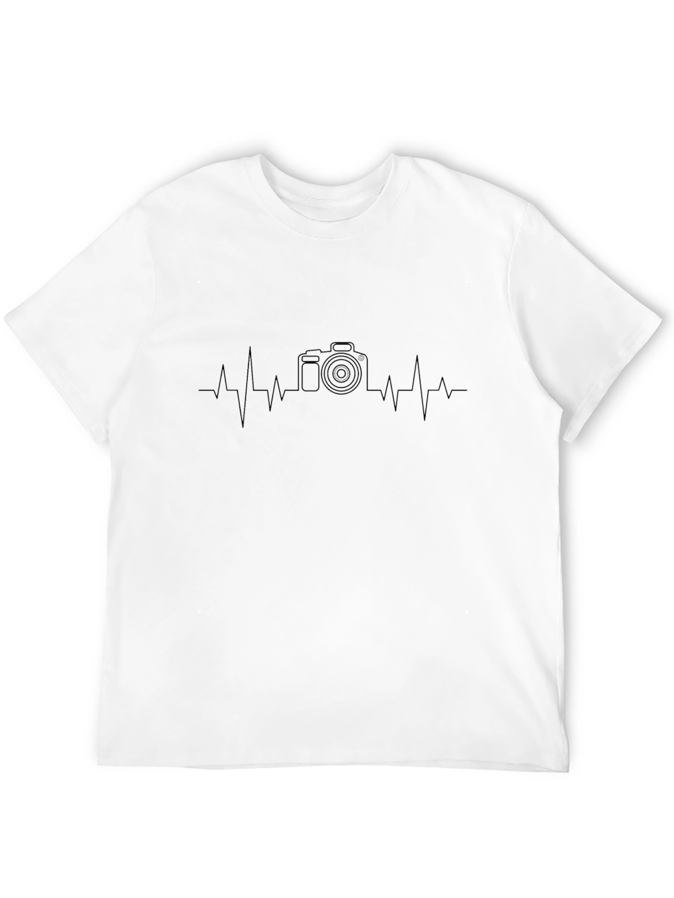 Photographer Heartbeat Black T-Shirt