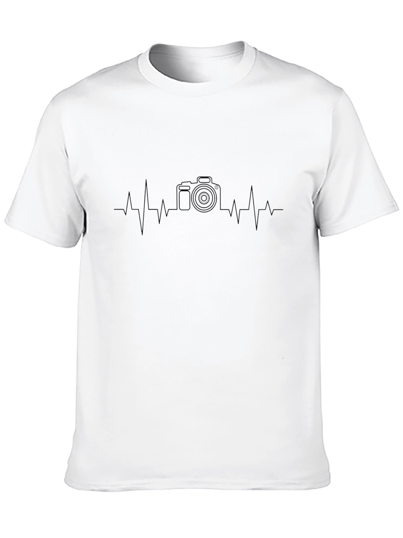 Photographer Heartbeat Black T-Shirt