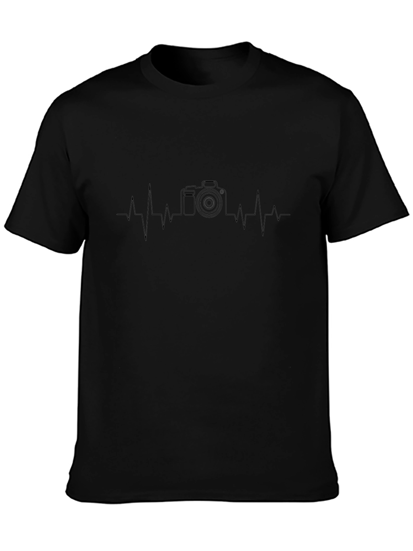 Photographer Heartbeat Black T-Shirt