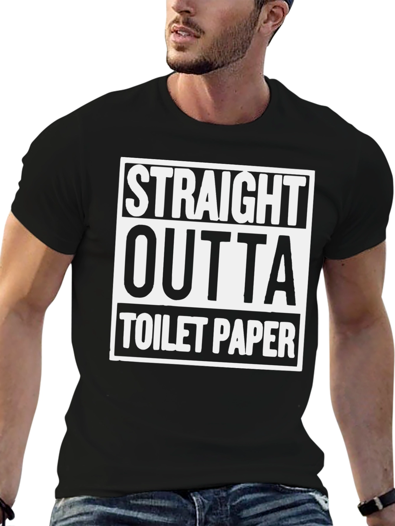 Straight Outta Toilet Paper Graphic T-Shirt