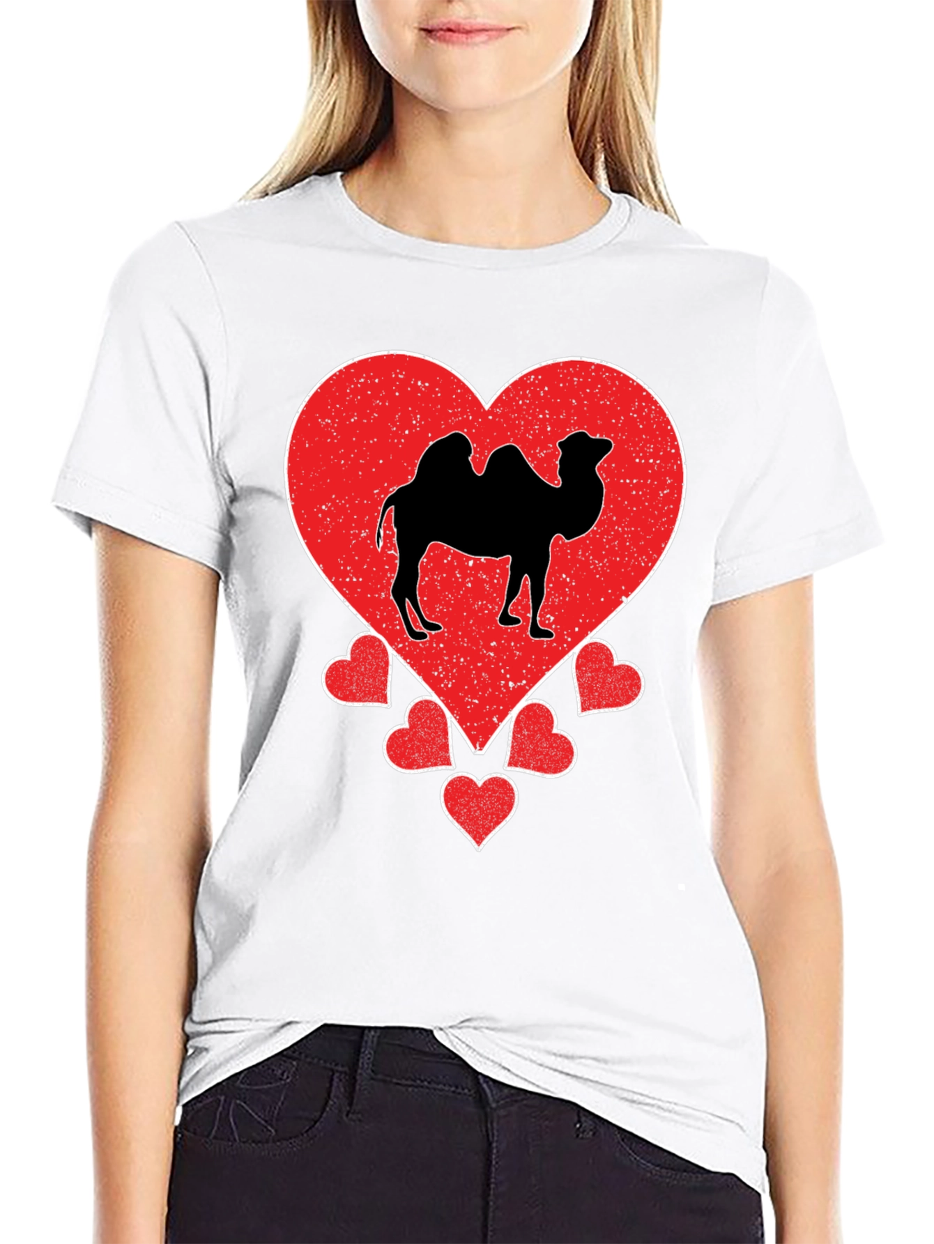 Camel Heart Graphic T-Shirt - Black Cotton Tee