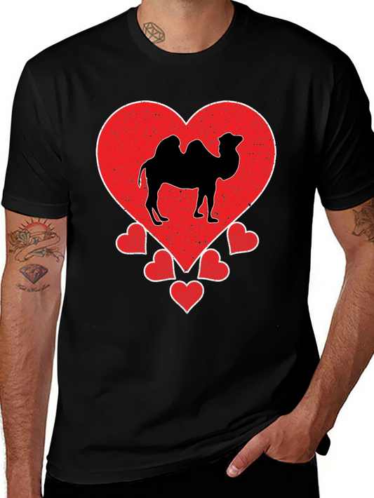 Camel Heart Graphic T-Shirt - Black Cotton Tee