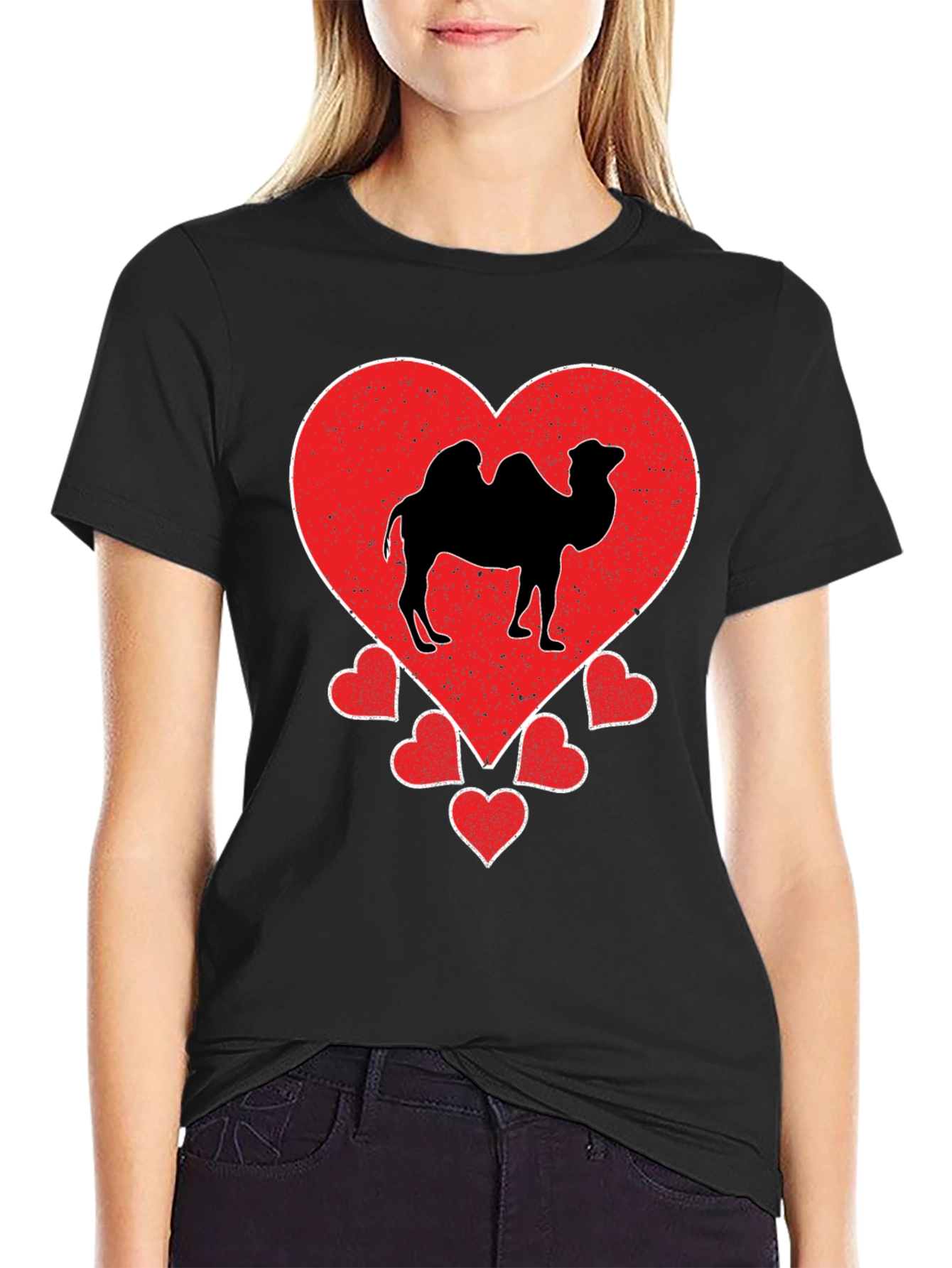 Camel Heart Graphic T-Shirt - Black Cotton Tee