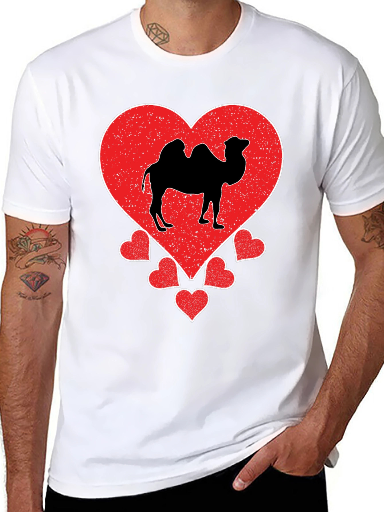 Camel Heart Graphic T-Shirt - Black Cotton Tee