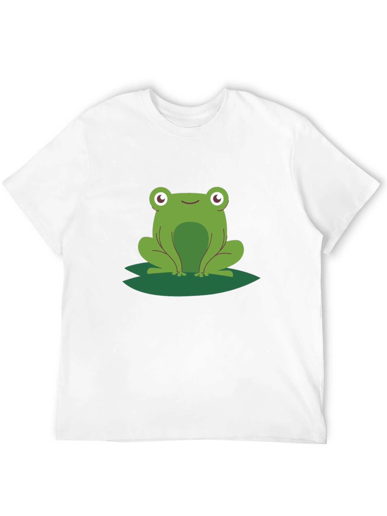 Frog on Lily Pad Graphic Tee - Black Cotton