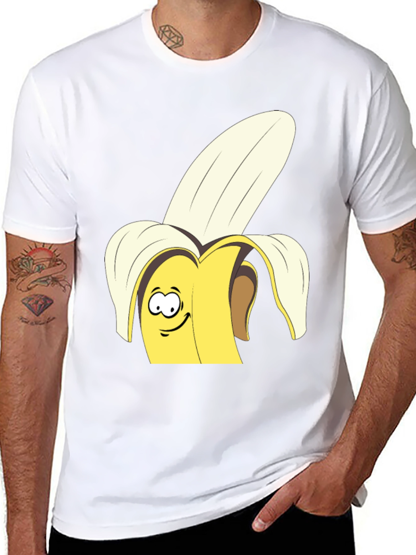 Funny Banana Graphic Tee - Black Cotton T-Shirt