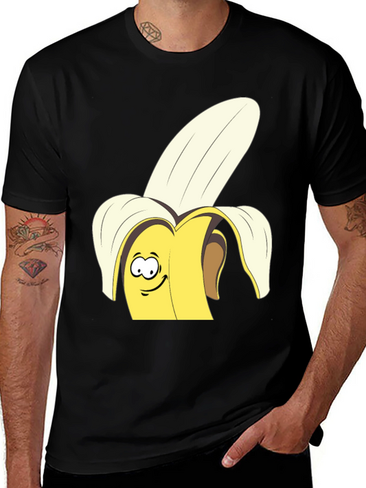 Funny Banana Graphic Tee - Black Cotton T-Shirt