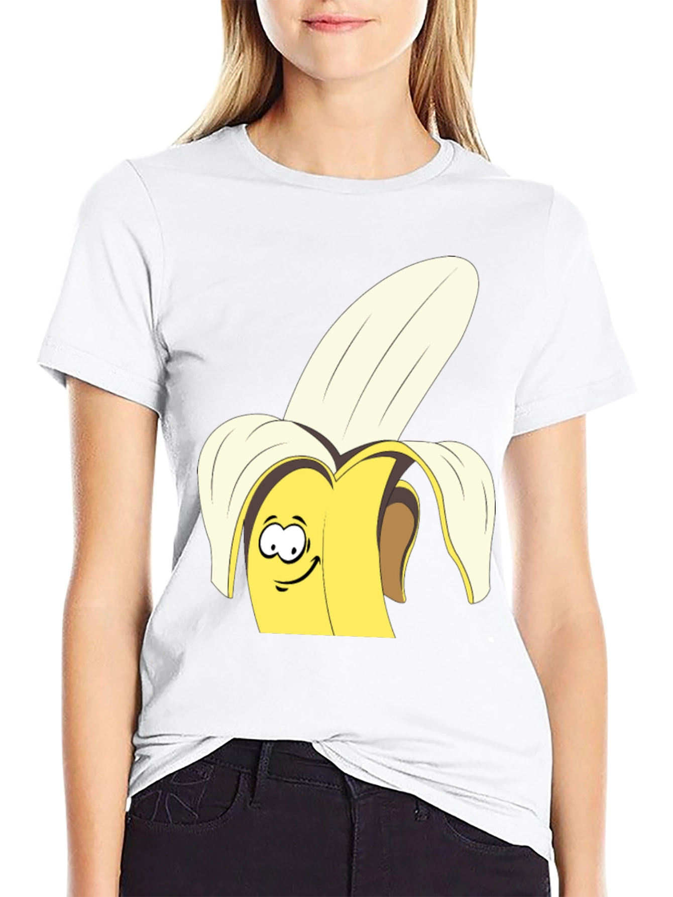 Funny Banana Graphic Tee - Black Cotton T-Shirt