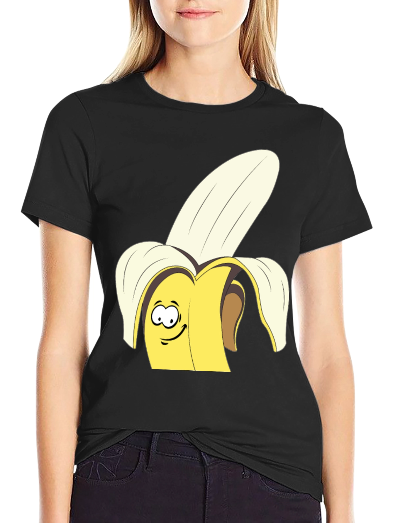 Funny Banana Graphic Tee - Black Cotton T-Shirt
