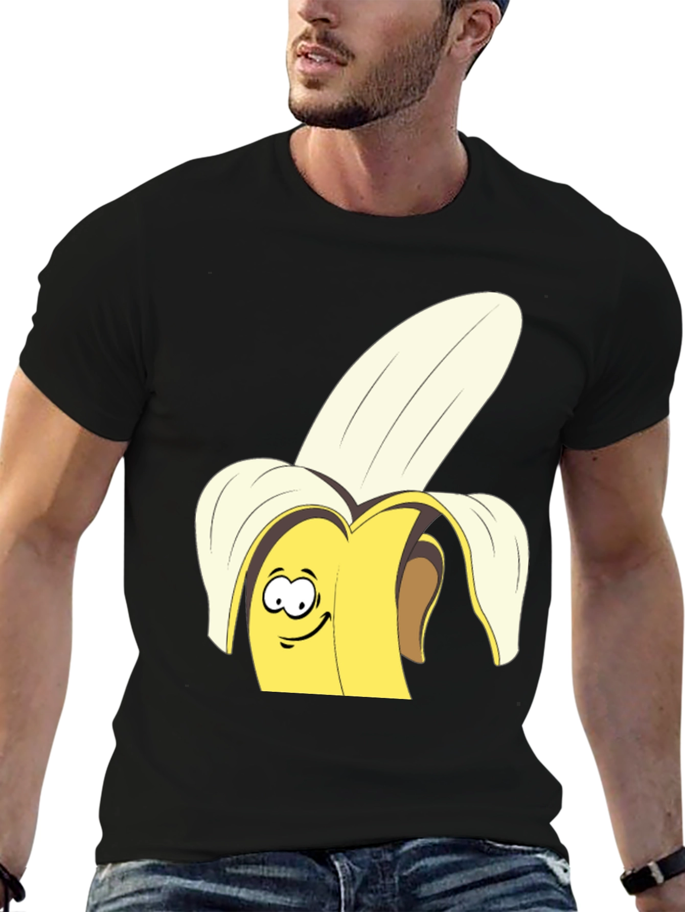 Funny Banana Graphic Tee - Black Cotton T-Shirt