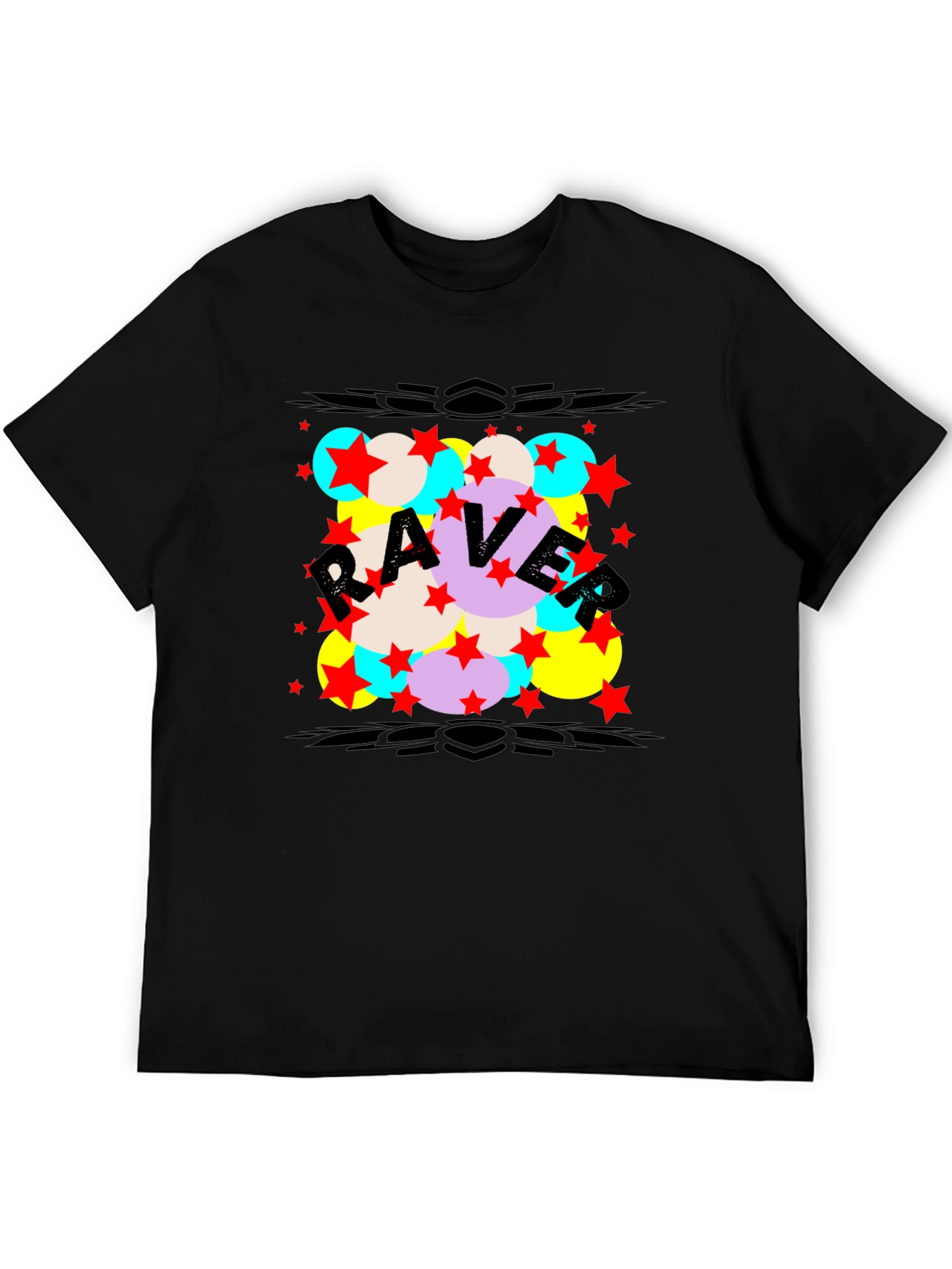 Raver Graphic Print T-Shirt - Black