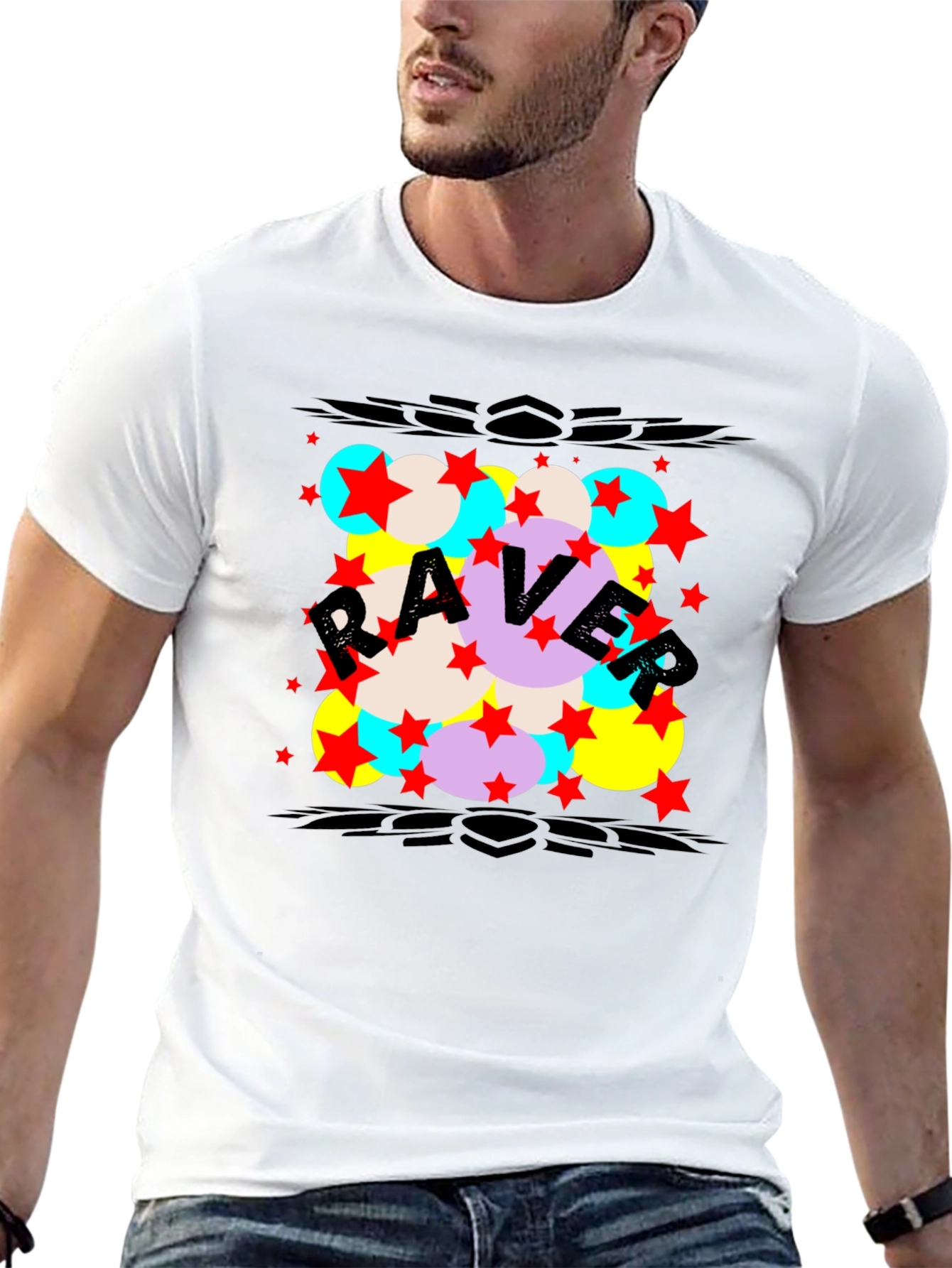 Raver Graphic Print T-Shirt - Black