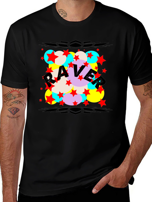 Raver Graphic Print T-Shirt - Black