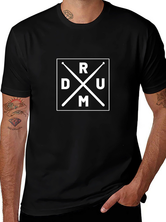 Drummer Graphic Tee - Black Cotton Blend