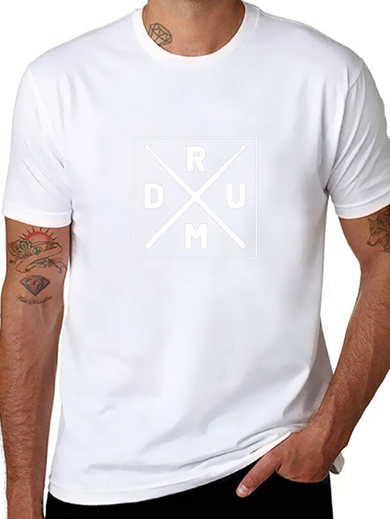 Drummer Graphic Tee - Black Cotton Blend