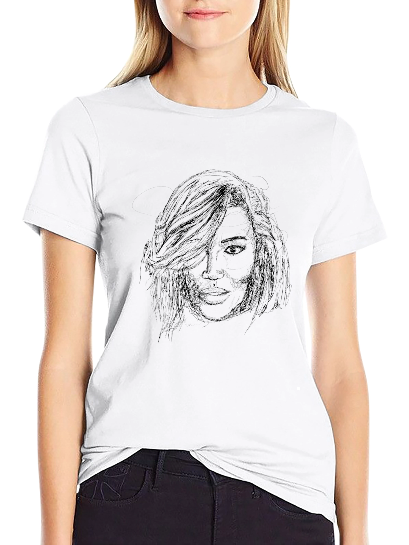 Black Graphic Tee - Womans Sketch