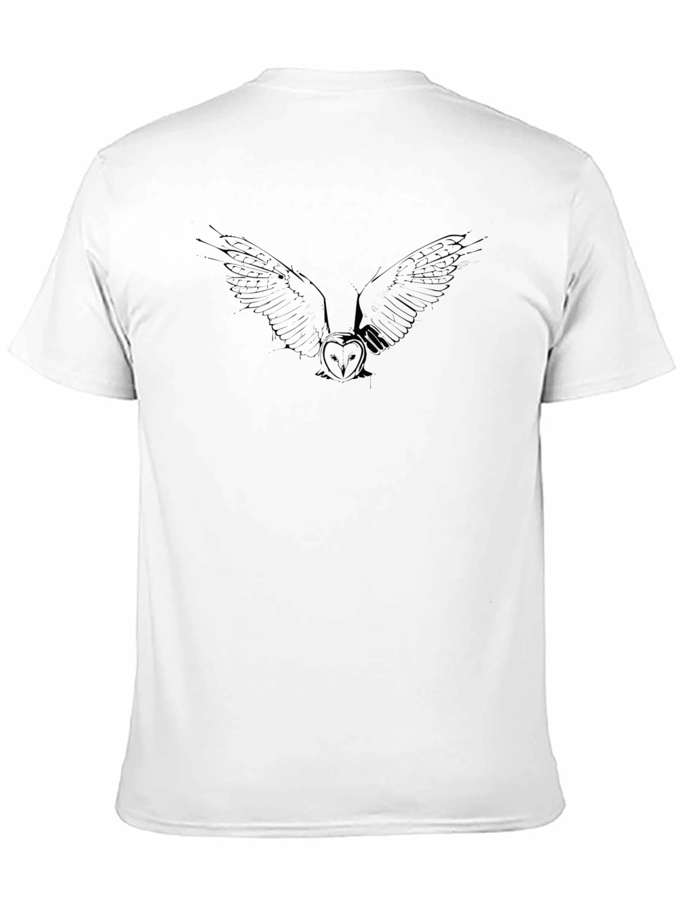 Mens Black Owl Graphic Tee