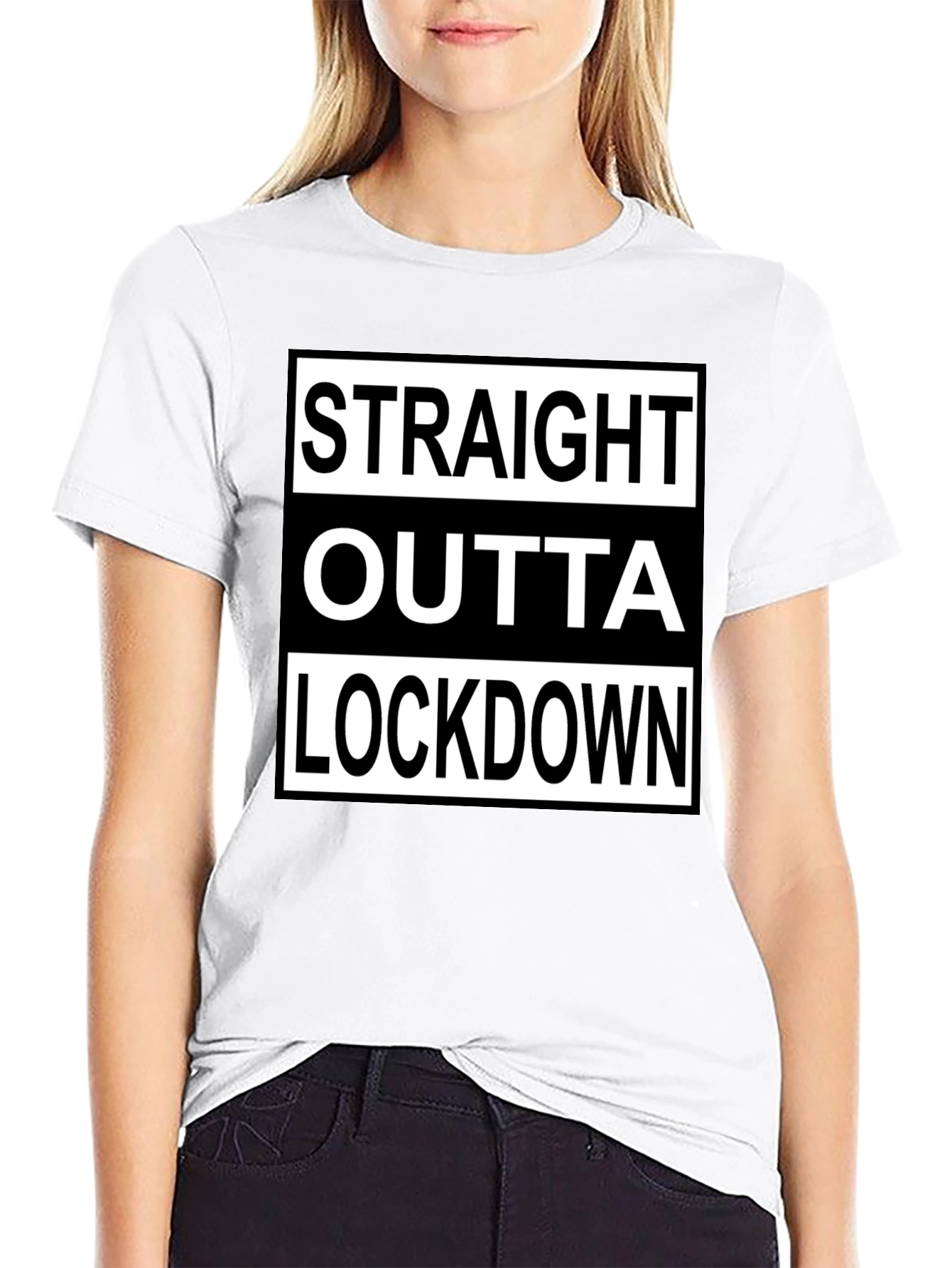 Straight Outta Lockdown T-Shirt - Black Graphic Tee