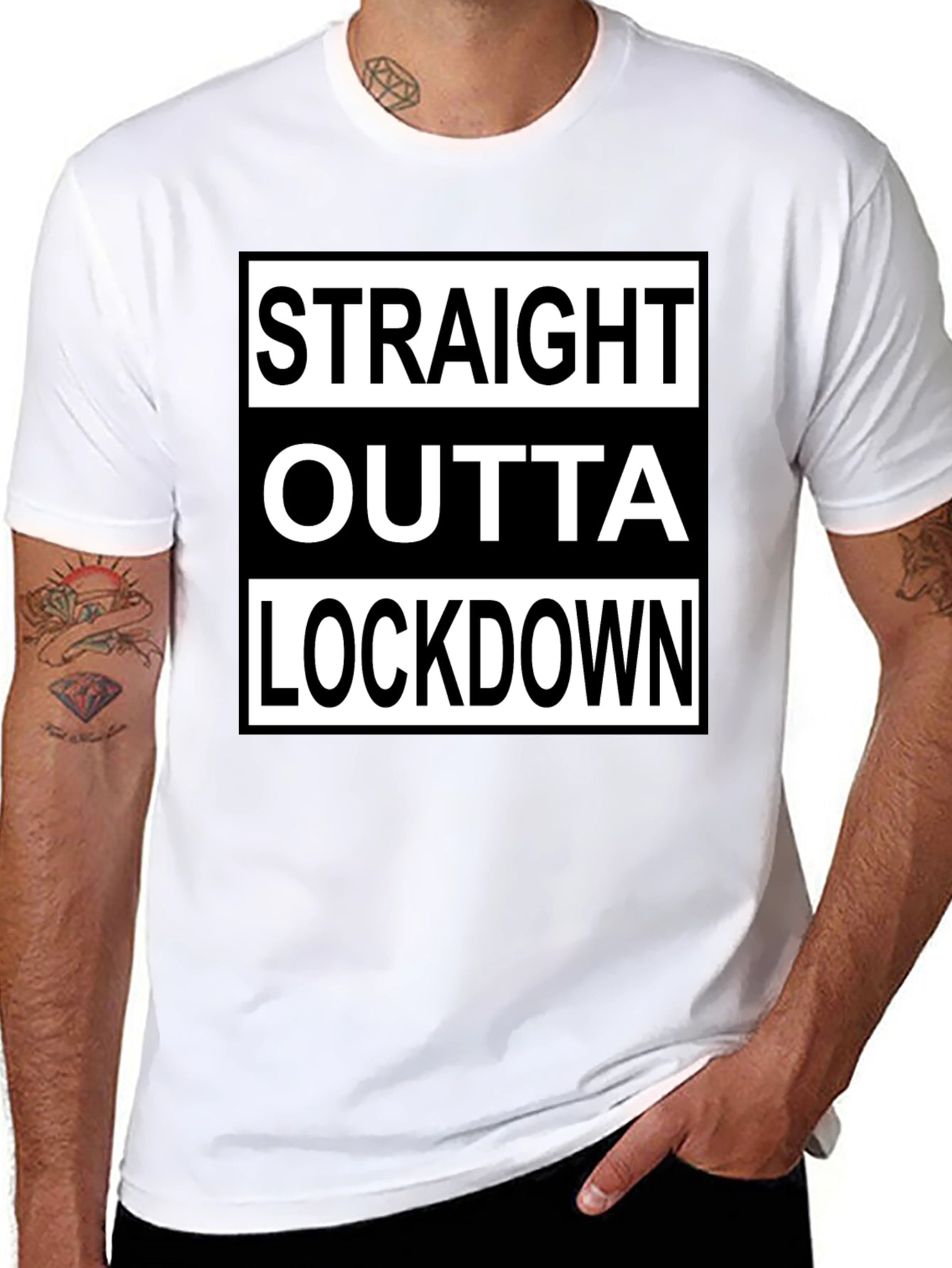 Straight Outta Lockdown T-Shirt - Black Graphic Tee