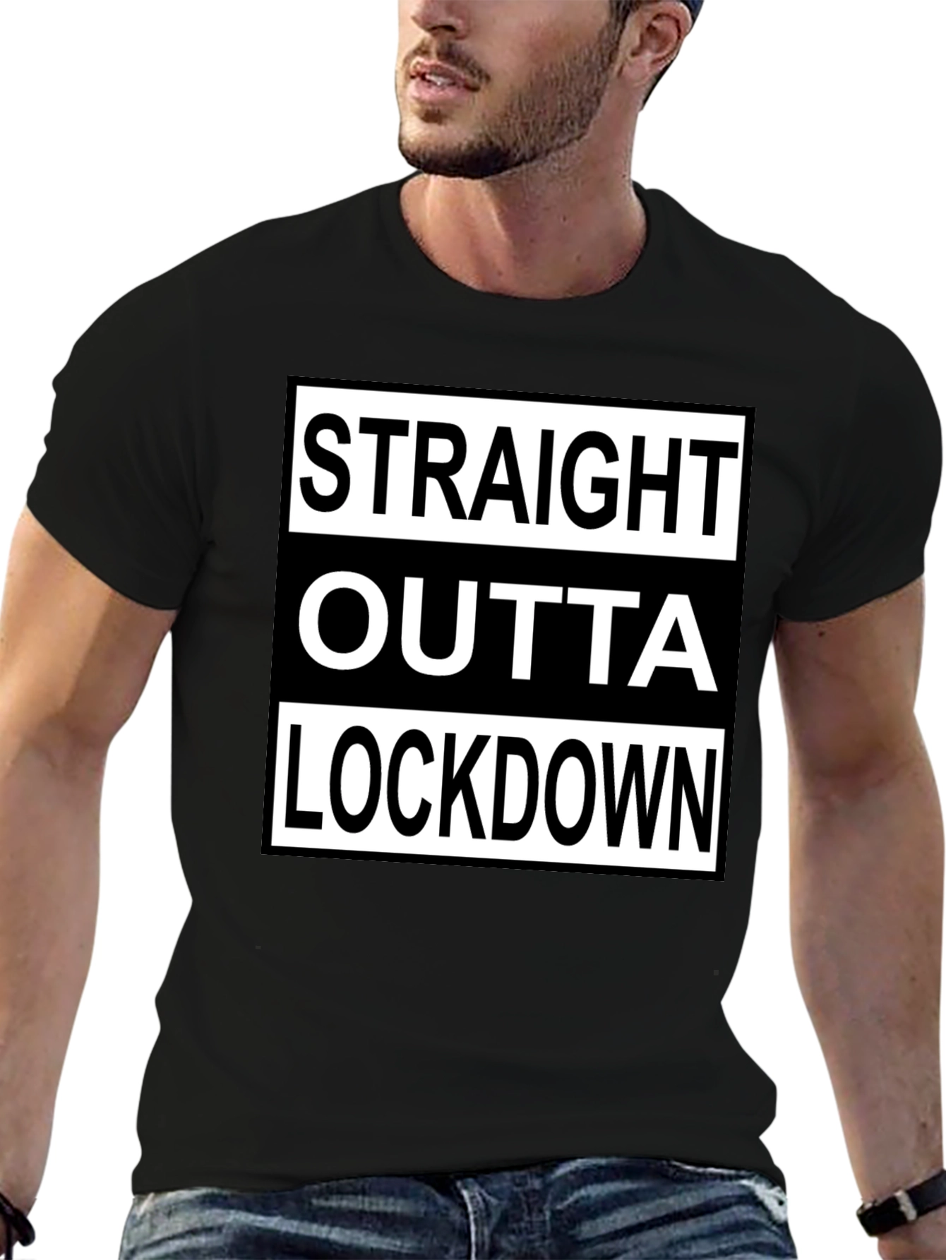 Straight Outta Lockdown T-Shirt - Black Graphic Tee