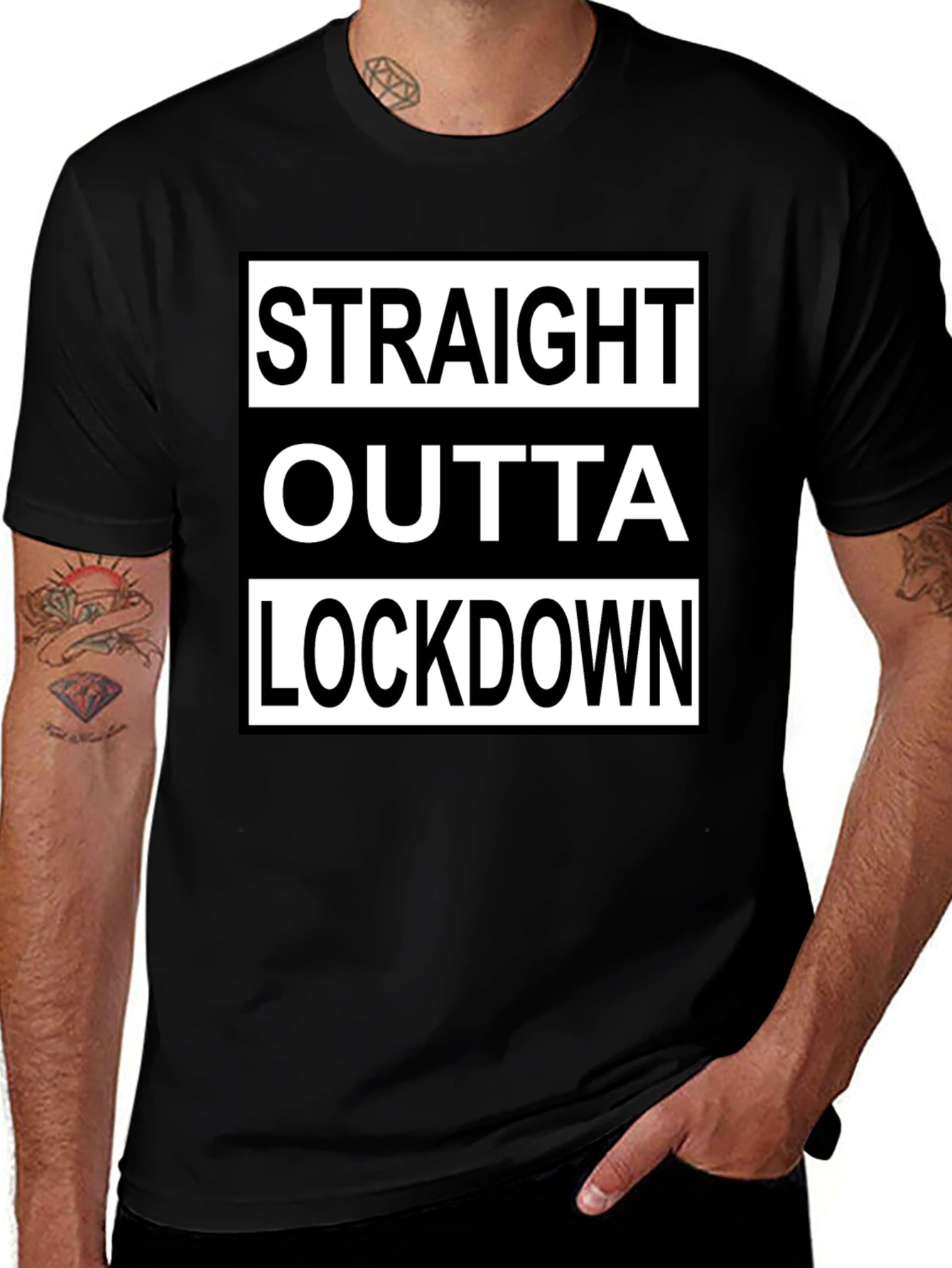 Straight Outta Lockdown T-Shirt - Black Graphic Tee