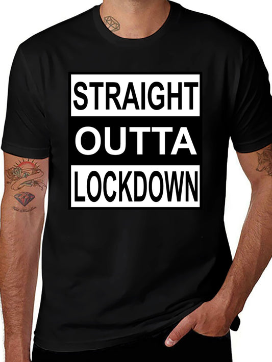 Straight Outta Lockdown T-Shirt - Black Graphic Tee