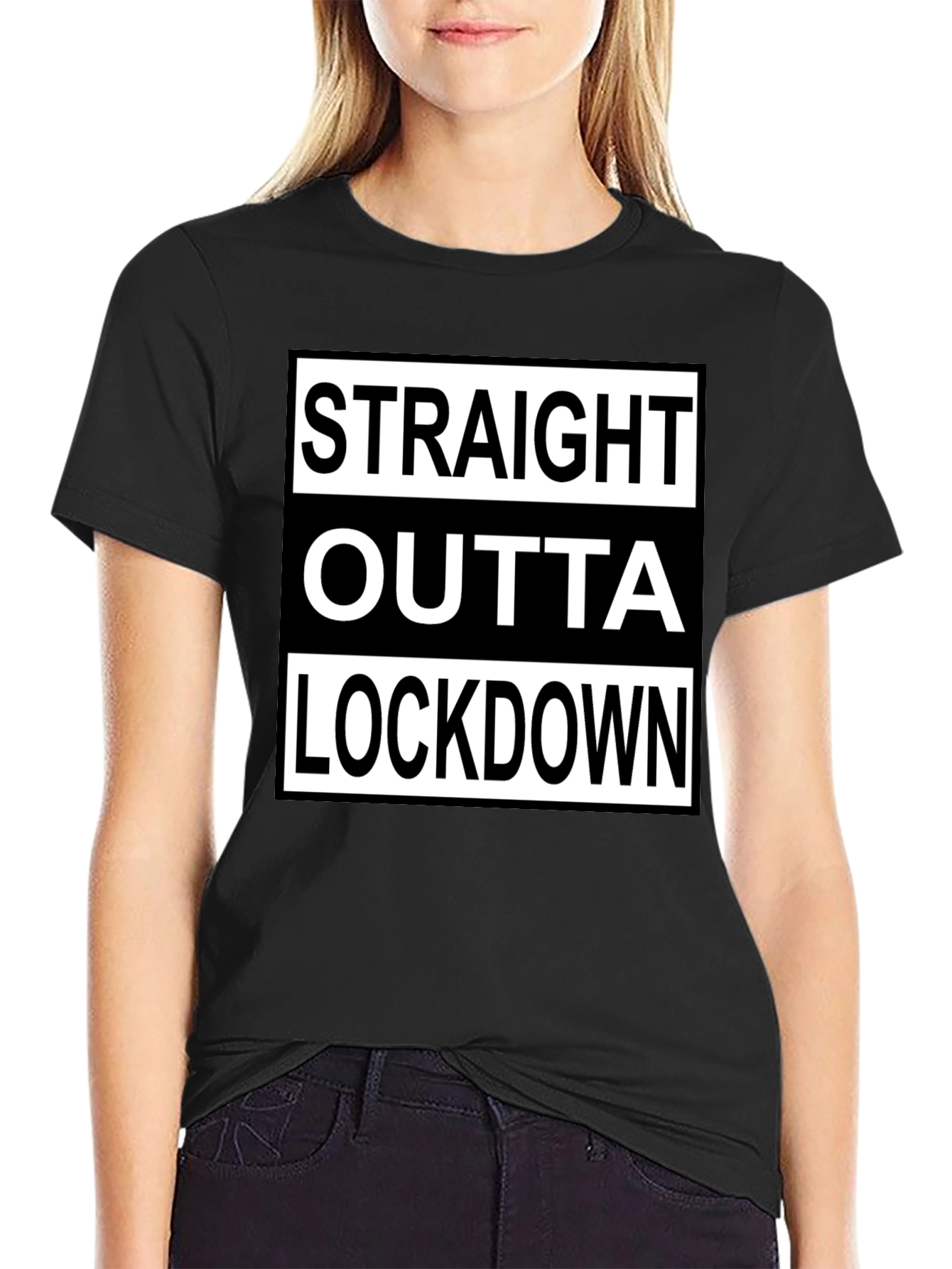 Straight Outta Lockdown T-Shirt - Black Graphic Tee